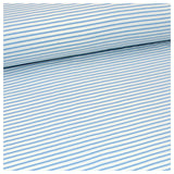 Jersey Streifen weiß/hellblau