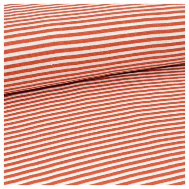 Bündchen Streifen rost/weiß
