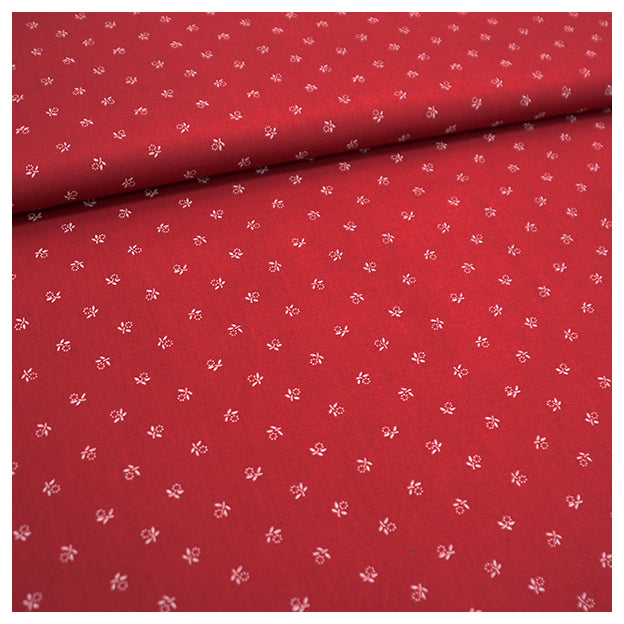 Baumwolle Streublümchen rot