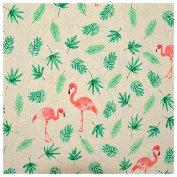 Canvas Palmblätter Flamingos