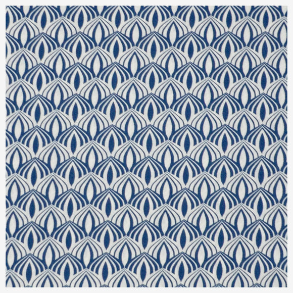 Baumwolle Popeline Retro blau