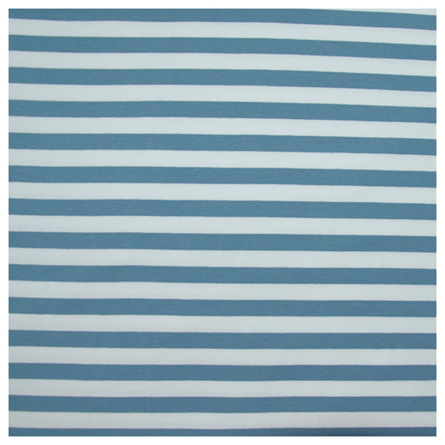 French Terry Streifen blau und weiß 10mm