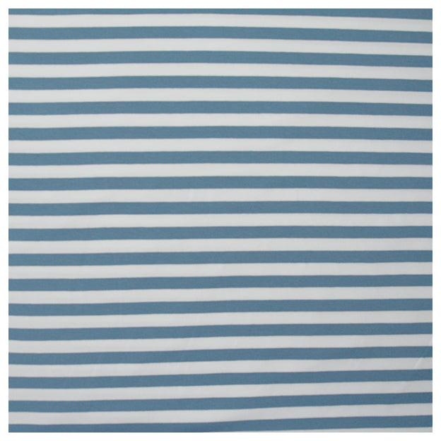 French Terry Streifen blau und weiß 10mm