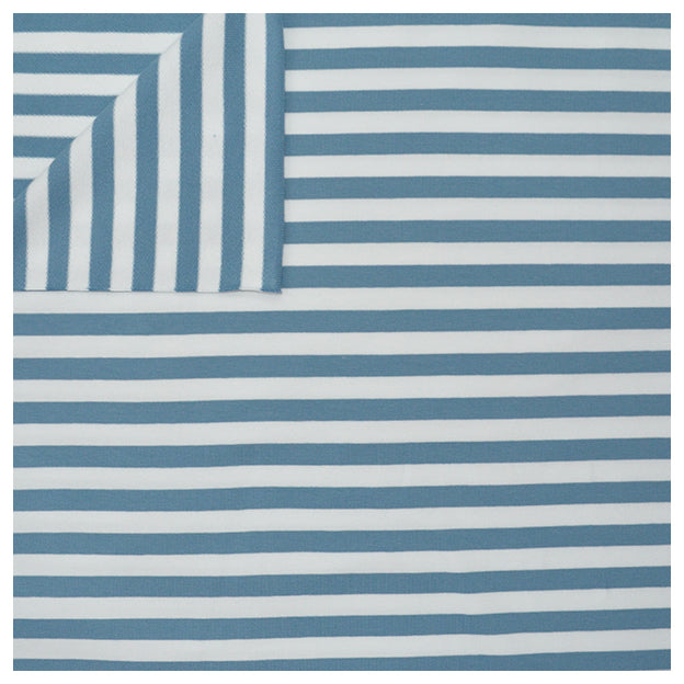 French Terry Streifen blau und weiß 10mm