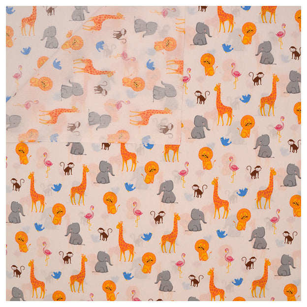 Baumwolle Wildtiere weiß