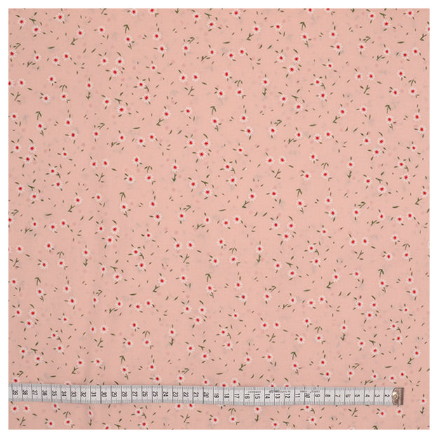 Baumwolle kleine Streublümchen lachs rose