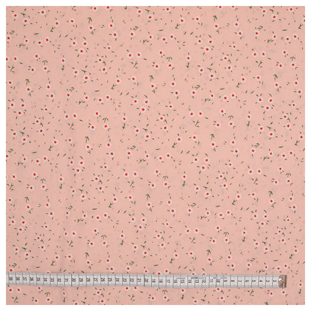 Baumwolle kleine Streublümchen lachs rose