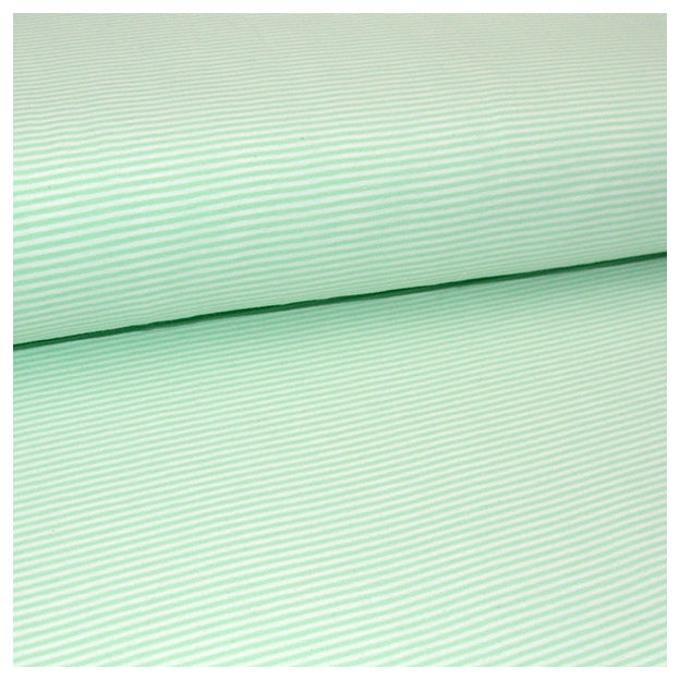 Jersey Streifen mint/weiß 2mm