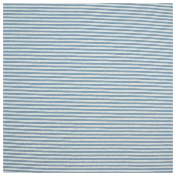 Jersey Streifen blau und weiß 2mm