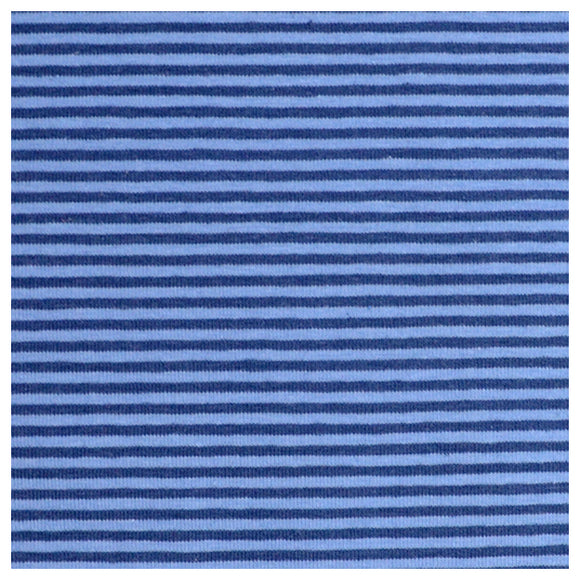 Jersey Streifen blau/jeansblau 2mm