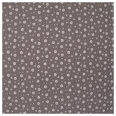 Musselin Blümchen grau/weiß