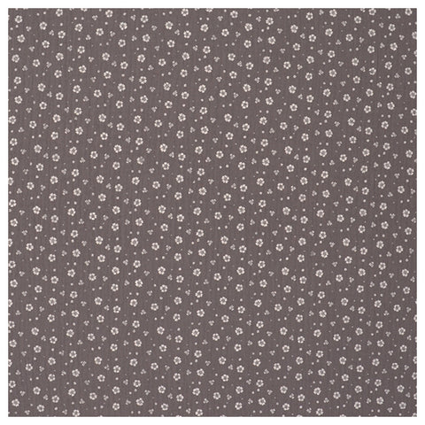 Musselin Blümchen grau/weiß
