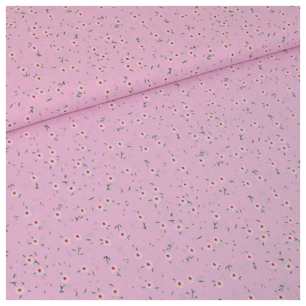 Baumwolle kleine Streublümchen hellrosa