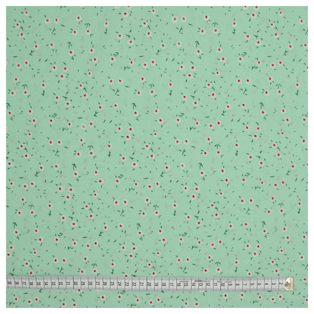 Baumwolle kleine Streublümchen hellmint