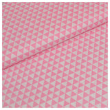 Baumwollstoff geometrisches Muster rosa / weiß