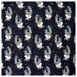 Jersey Blumen schwarz
