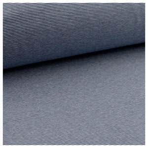 Bündchen Streifen schmal jeansblau und weiß