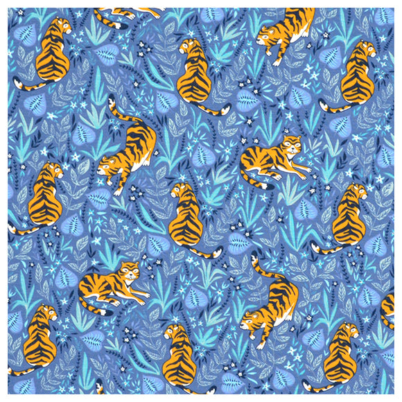 135 Jersey Dschungel Tiger blau