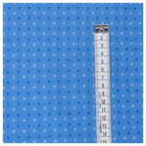Baumwolle Kleine Rauten Blüten blau