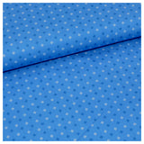 Baumwolle Kleine Rauten Blüten blau