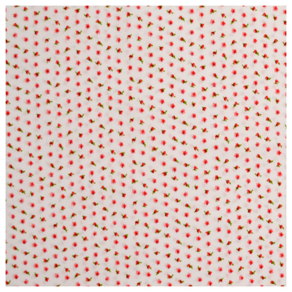 Baumwolle Tracht kleine Blümchen rot/weiß