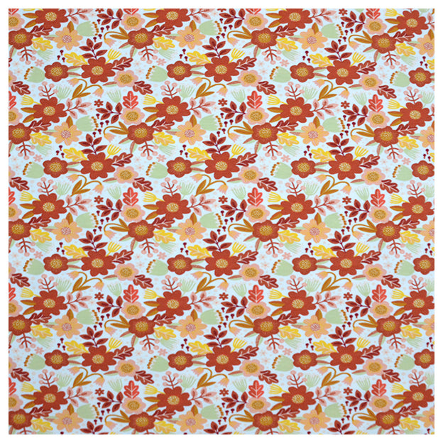 Jersey Blumenmuster weiß Bio