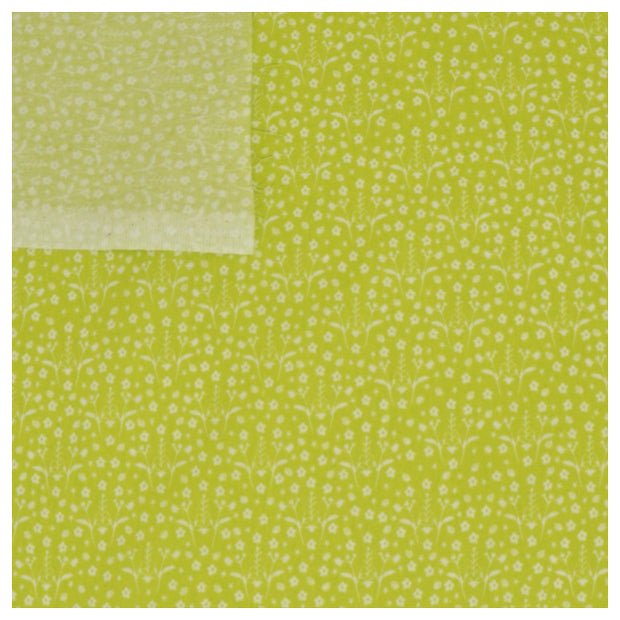 Baumwolle Blume hellgrün / weiß