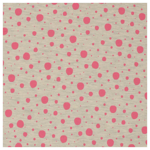 French Terry Punkte rosa und grau meliert