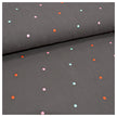 Musselin Baumwolle Punkte Stickerei dunkelgrau