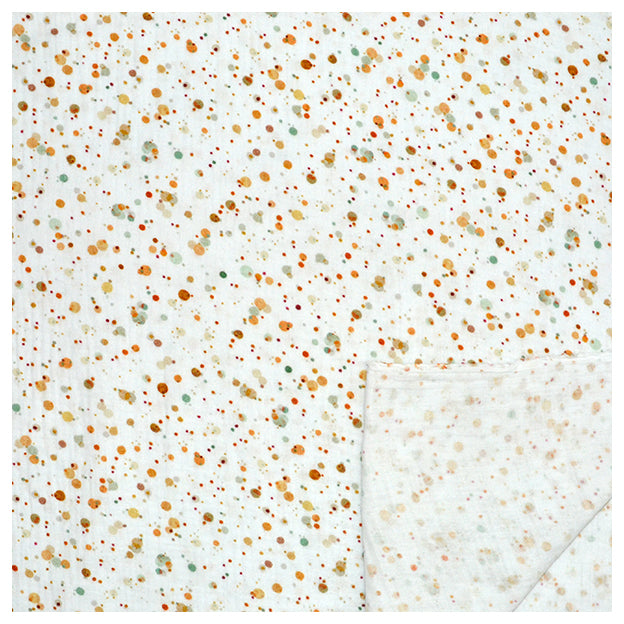 Musselin Baumwolle dots orange und ocker Bio