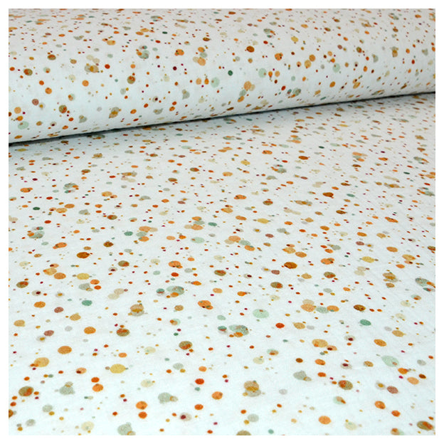 Musselin Baumwolle dots orange und ocker Bio