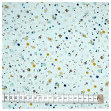 Musselin Baumwolle dots blau und ocker Bio