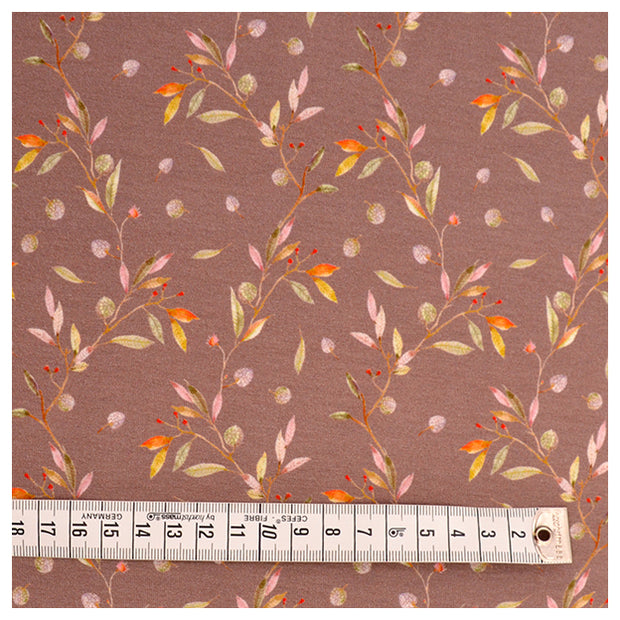 Viskose Jersey leaves braun