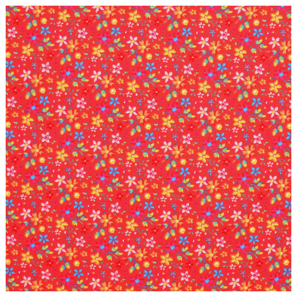 Baumwolle Blümchen rot