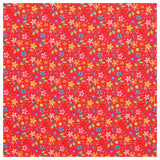 Baumwolle Blümchen rot