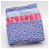 Trachten Stoffpaket in blau mit rosa Schürze