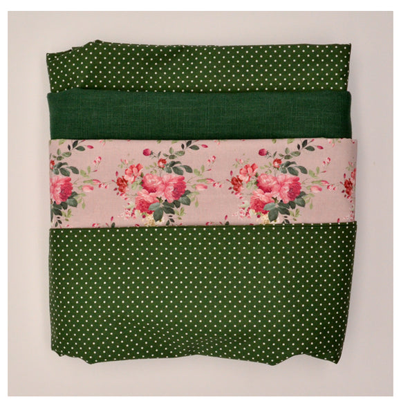 Trachten Stoffpaket grün / rosa