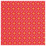 Baumwolle Blumen rot / gelb