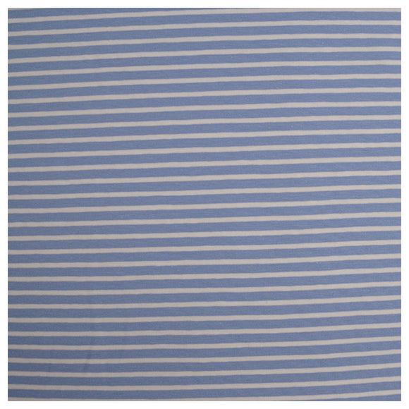 Jersey Streifen hellblau und weiß 5mm
