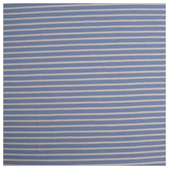 Jersey Streifen hellblau und weiß 5mm