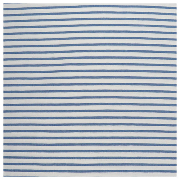 Jersey Streifen stahlblau und weiß
