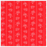 Baumwollsatin Blumen rot/weiß