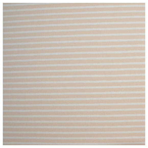 Jersey Streifen sand und weiß 5mm