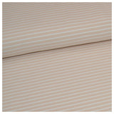 Jersey Streifen sand und weiß 5mm