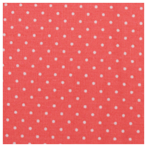 Baumwolle mini Tupfen coralle und weiß
