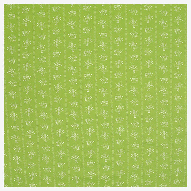 Baumwollsatin Blumen grün/weiß