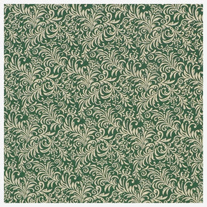 75cm Baumwollsatin Ornamente Muster grün/grau