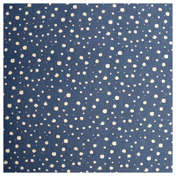 Baumwolle Tupfen unregelmäßig jeansblau/weiß
