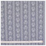 Baumwollstoff Satin Blume grau/weiß
