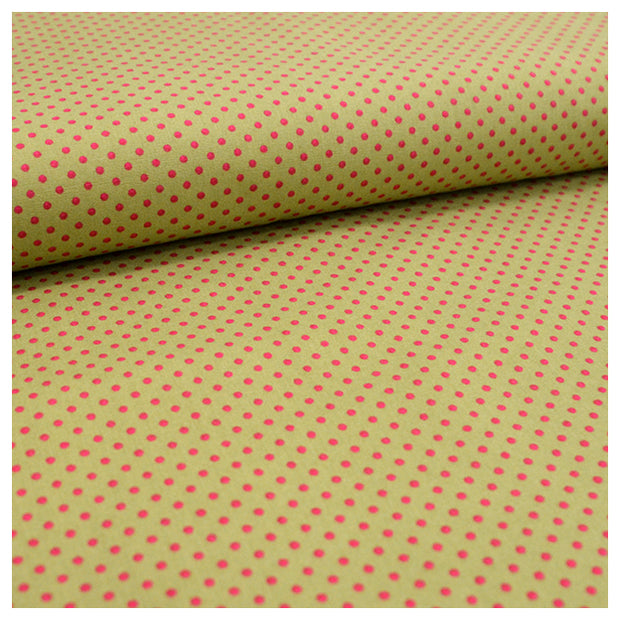 Baumwolle Tupfen grün/pink 2mm
